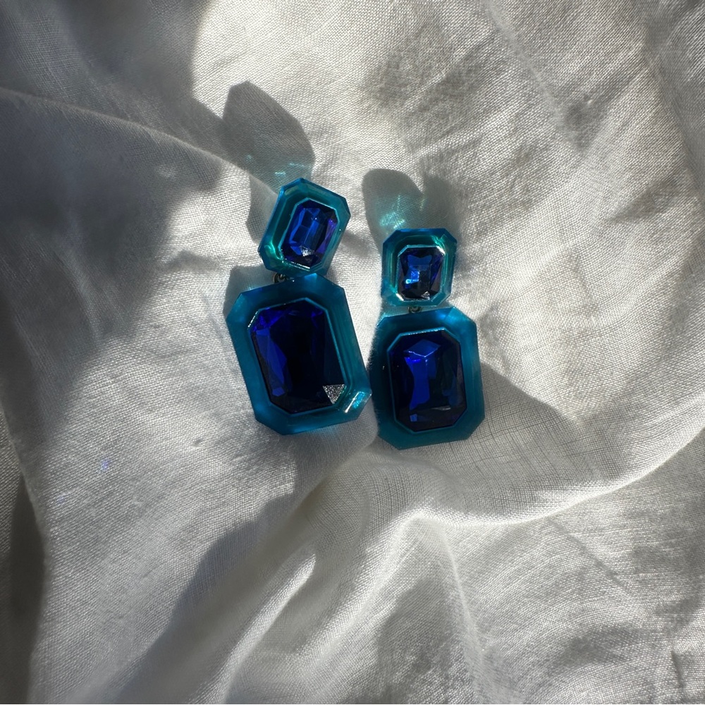 Blue Statement Earrings